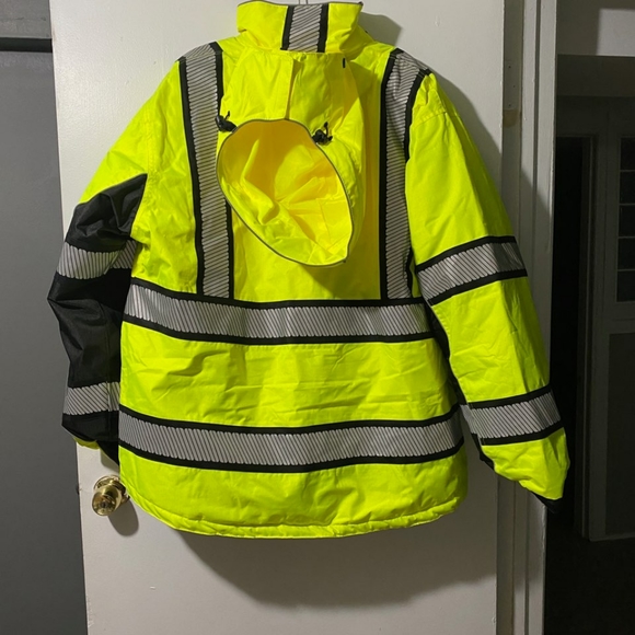 Pyramex  workwear jacket.lime/black grey reflector - Picture 2 of 3